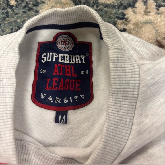 Women’s Medium Superdry Gray Sweater with Red Accents - Picture 4 of 6